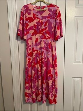Stella Morgan Floral Print Pink & Red Dress